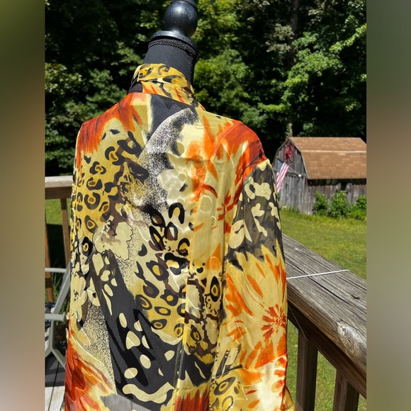 CHICO’S Silk Sheer Open Front Kimono/Cardigan - Picture 17 of 17